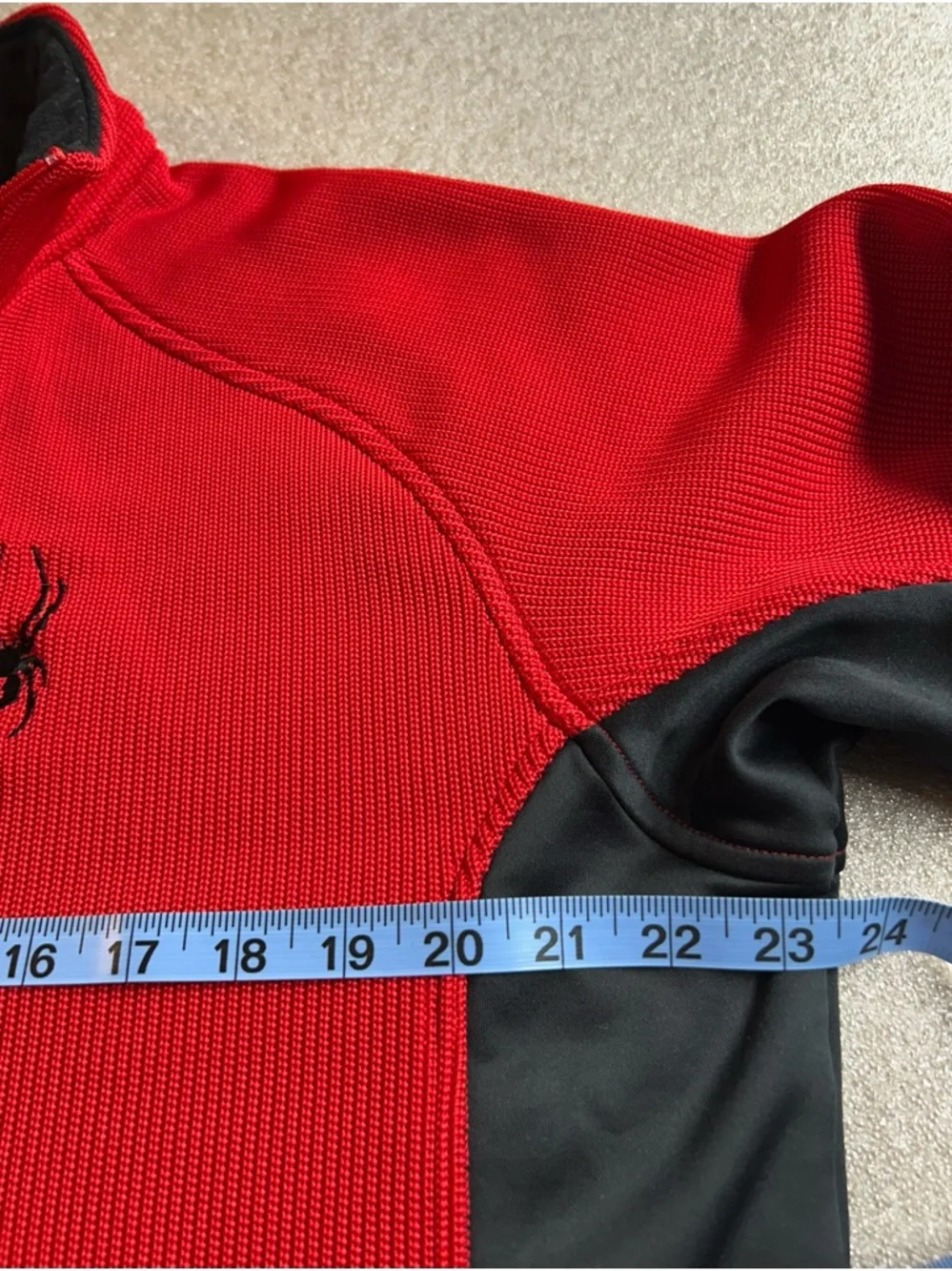 Spyder Red and Black Quarter-Zip Performance‎ Sweater